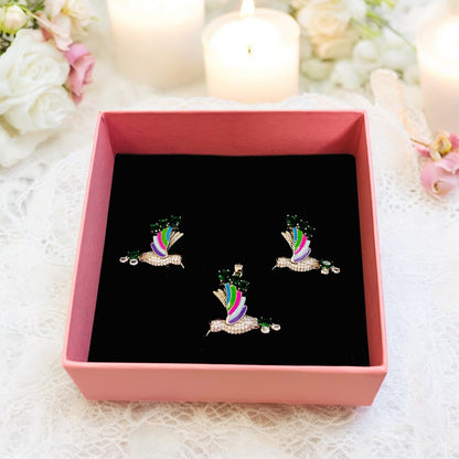 Flying Hummingbird pendant set