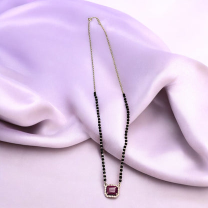 Ruby drop locket Mangalsutra