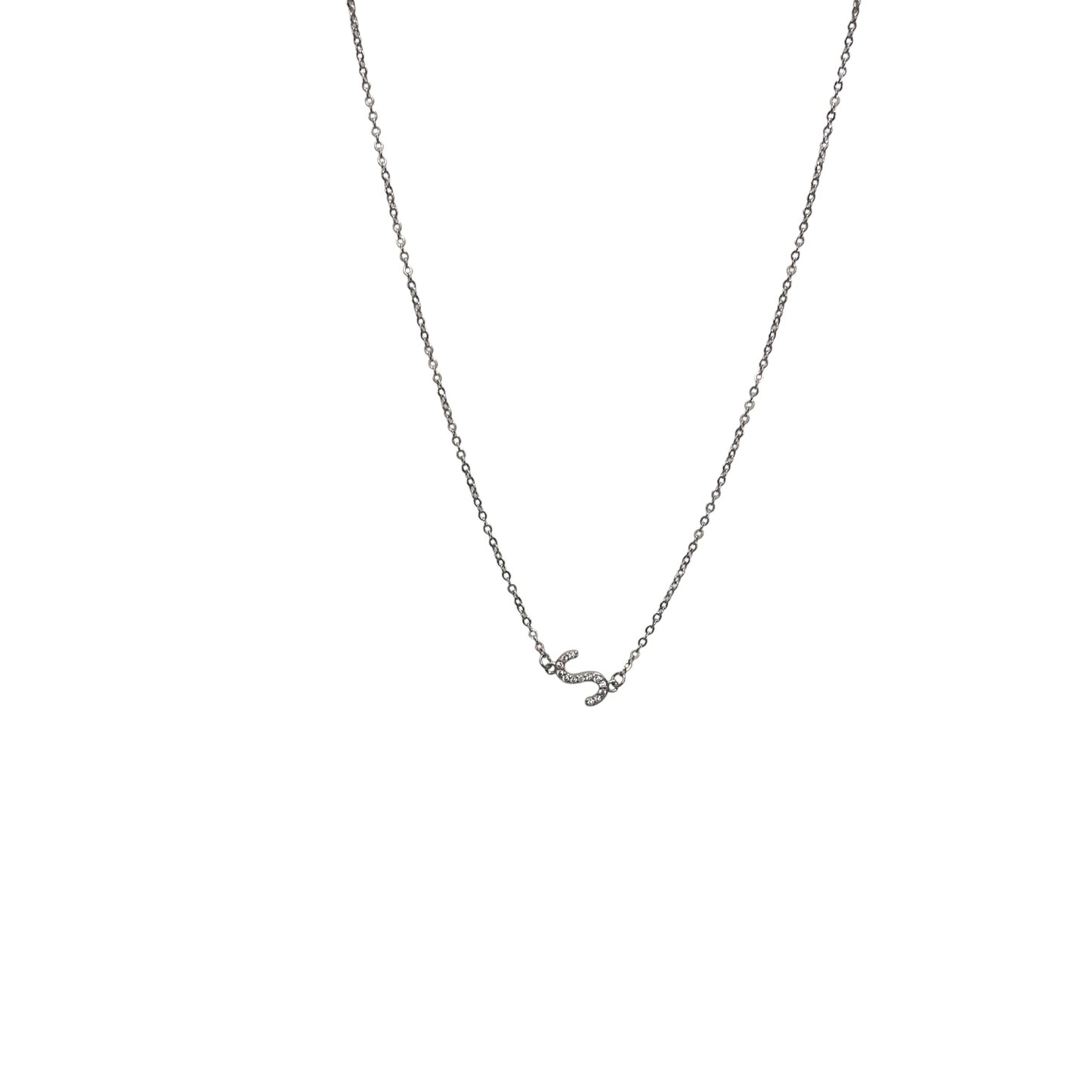 'S' Initial silver Pendant Chain