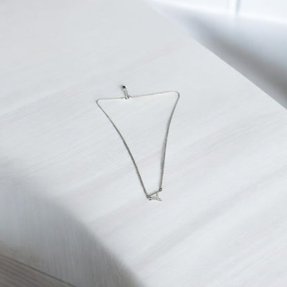 'A' Initial silver Pendant Chain