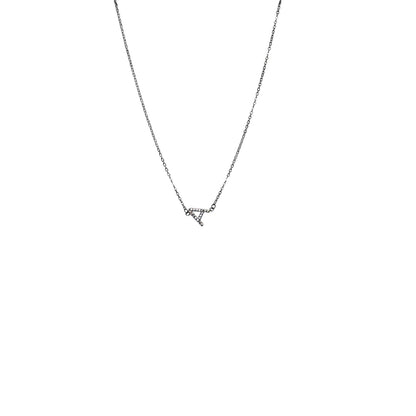 'A' Initial silver Pendant Chain