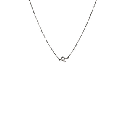 'R' Initial silver Pendant Chain