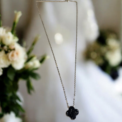 Black Flower chain Necklace