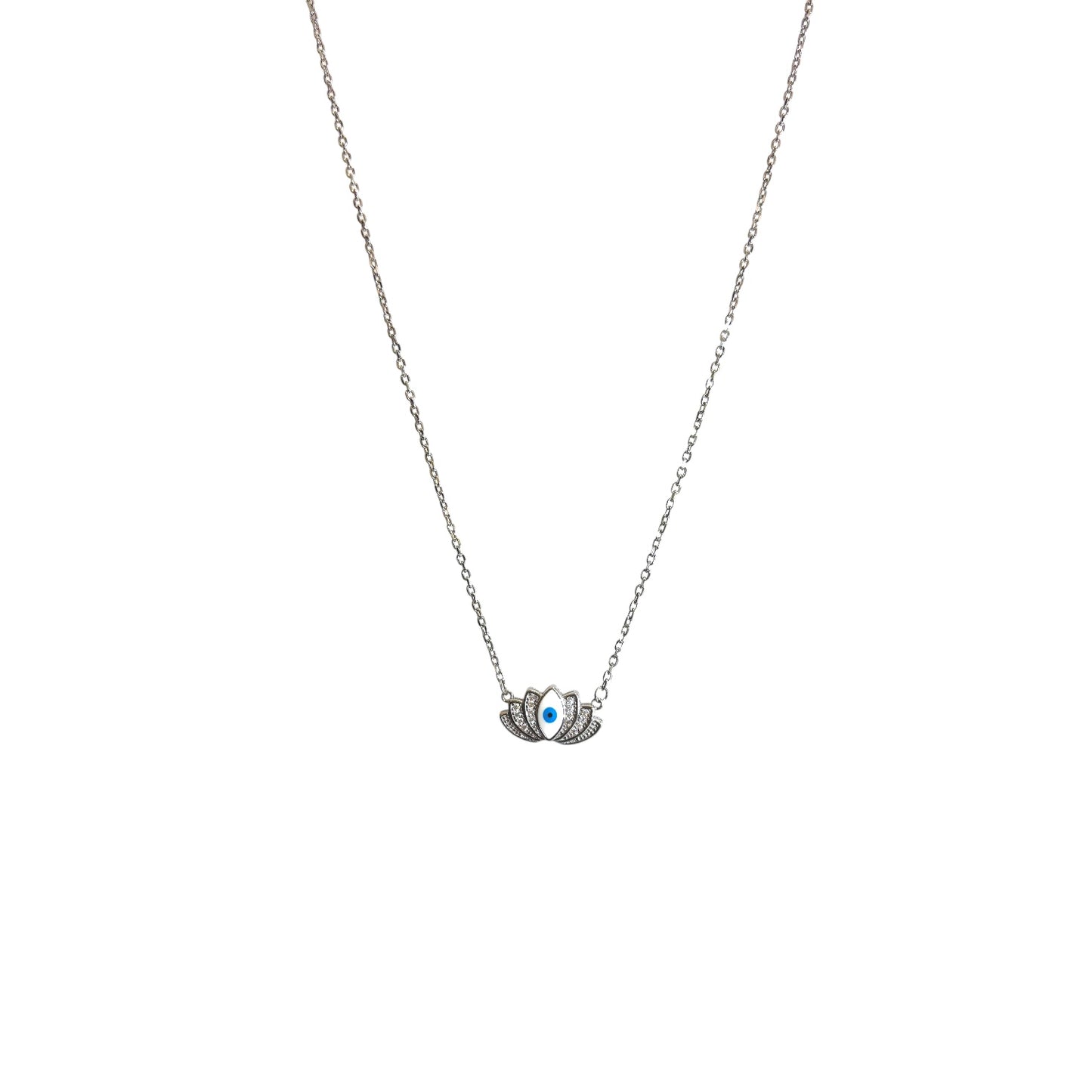 Evil Eye Lotus locket chain