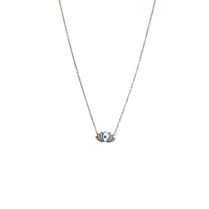 Evil Eye Lotus locket chain