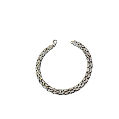 Sleek Men’s Snake Silver Bracelet