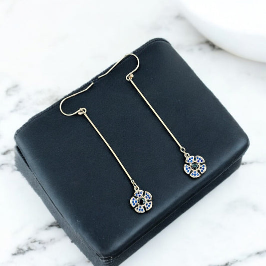 Floral Drop Silver earring