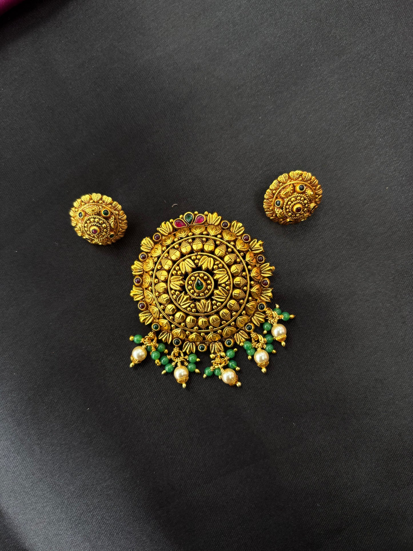 Royal silver temple jewelery set