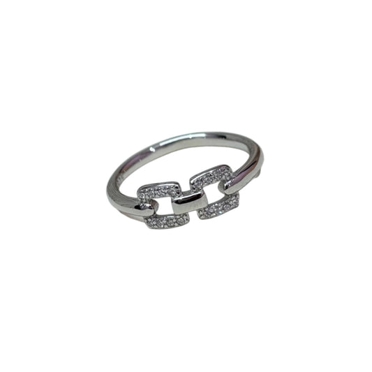 Interlink Silver First Date Ring