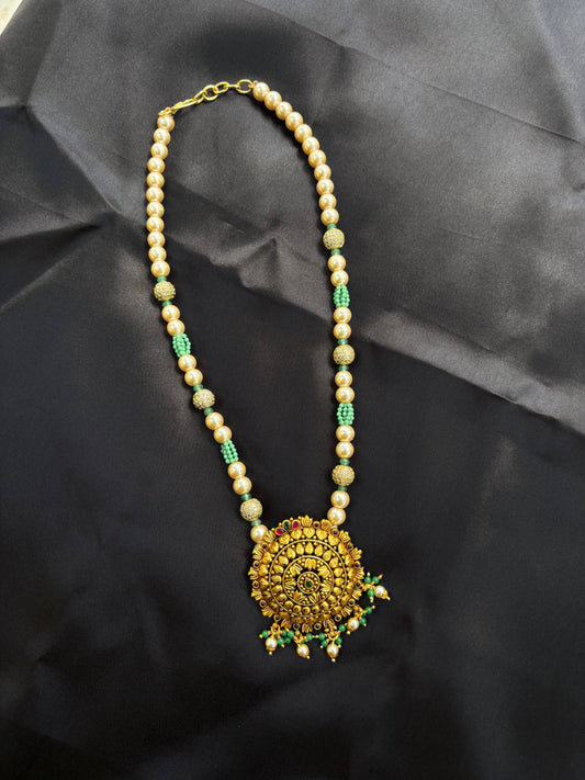 Royal silver temple jewelery set