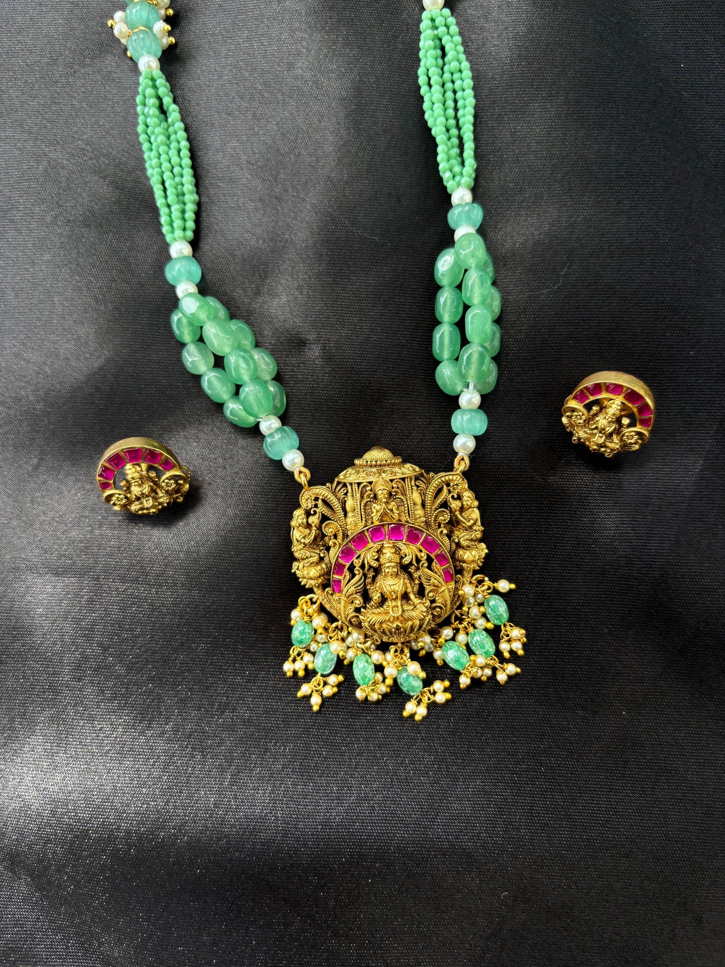 Maa Lakshmi silver temple jewellery set