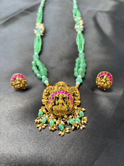 Maa Lakshmi silver temple jewellery set