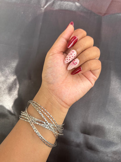 Multistring Statement 925 Silver Bangles