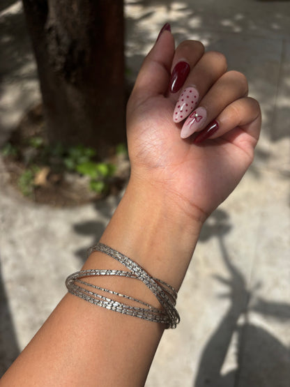 Multistring Statement 925 Silver Bangles