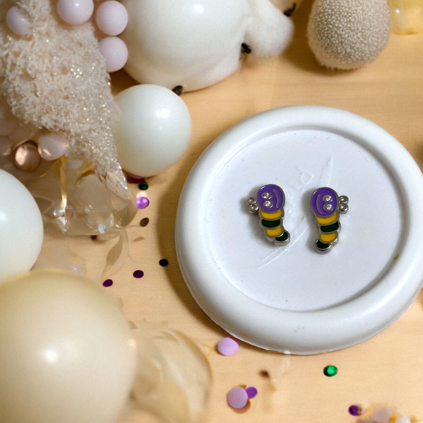 Colorful Bee Kids Silver Earring