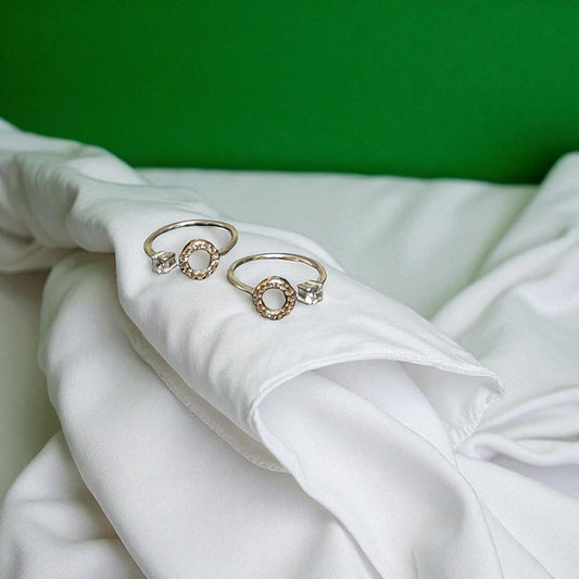Two tone upside open 925 Toe ring