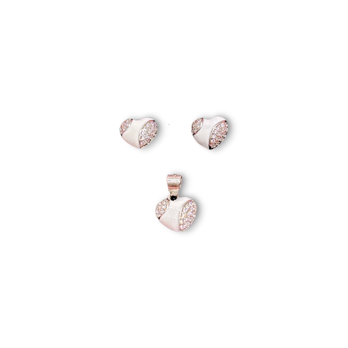 Heart Enamel Pendant set