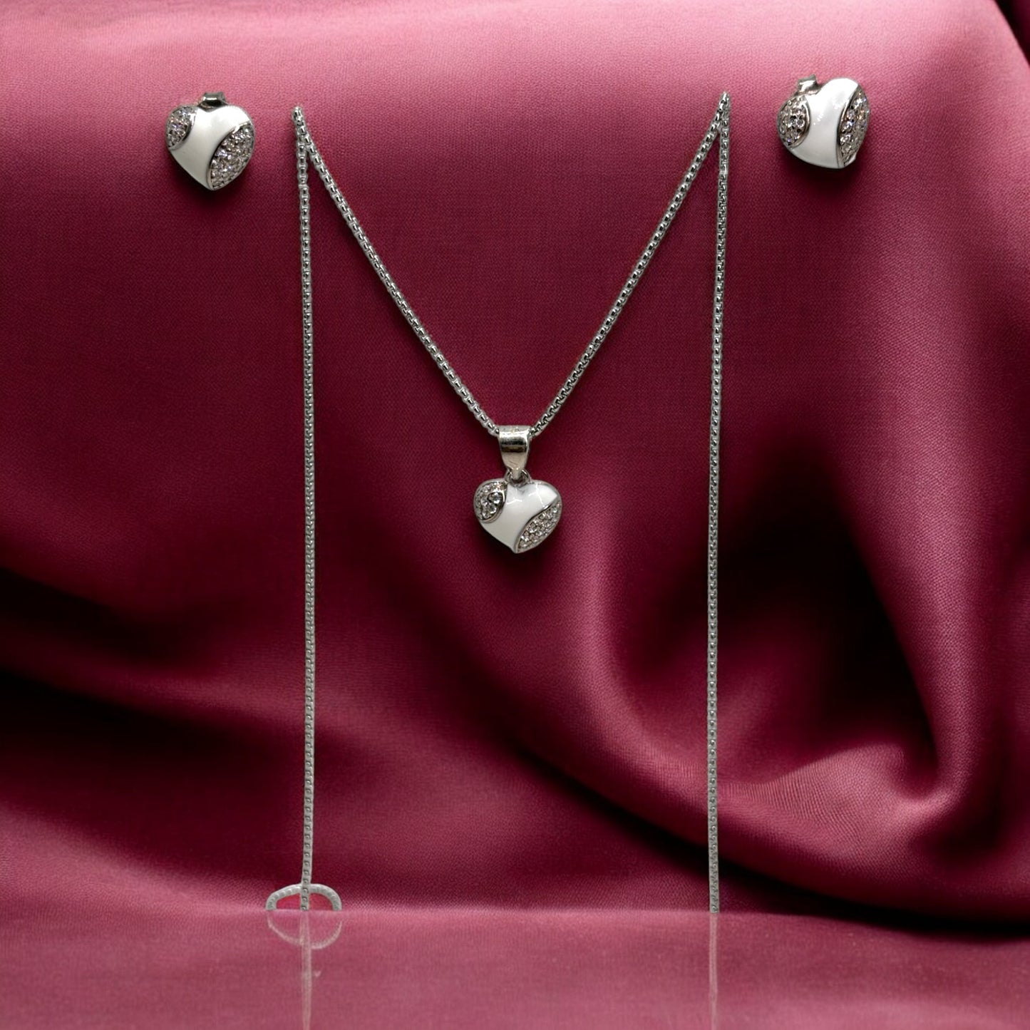 Heart Enamel Pendant set