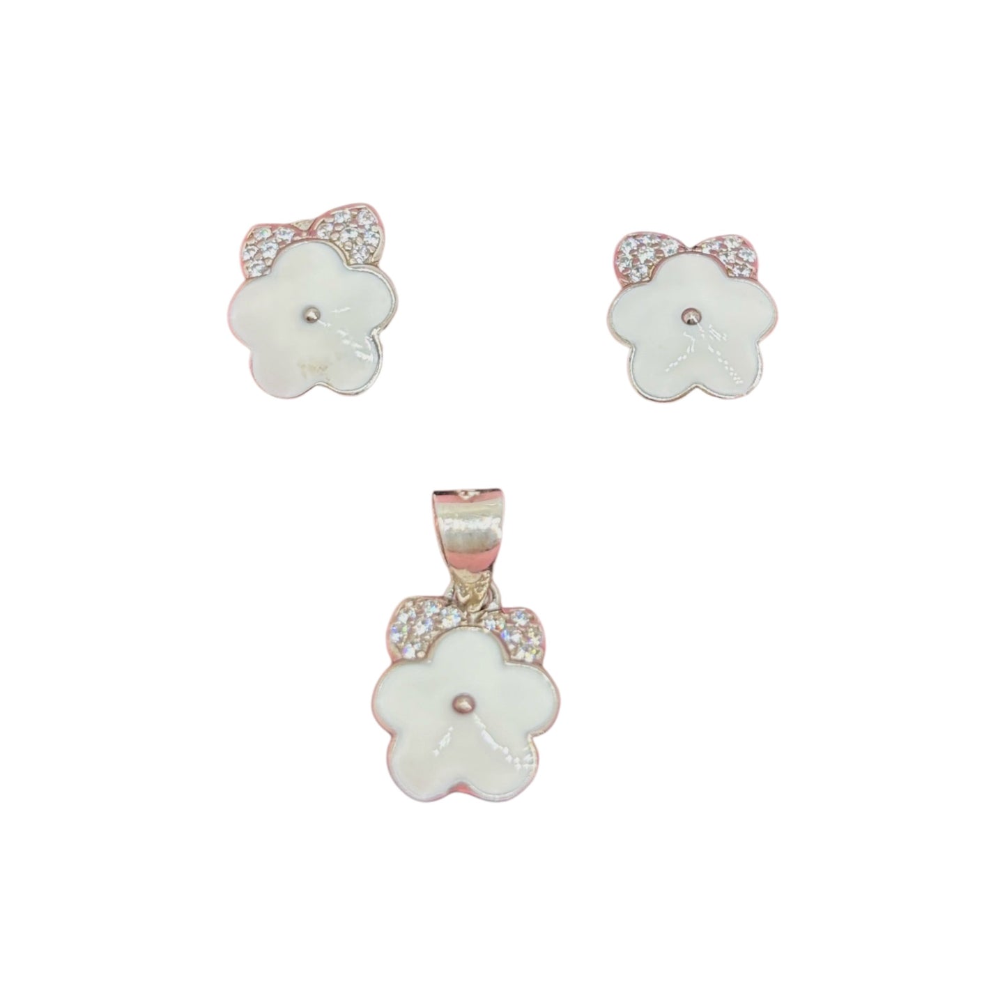 Floral enamel Pendant Set