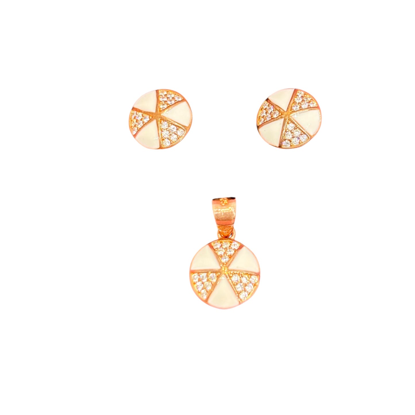 Cute rose gold pendant set