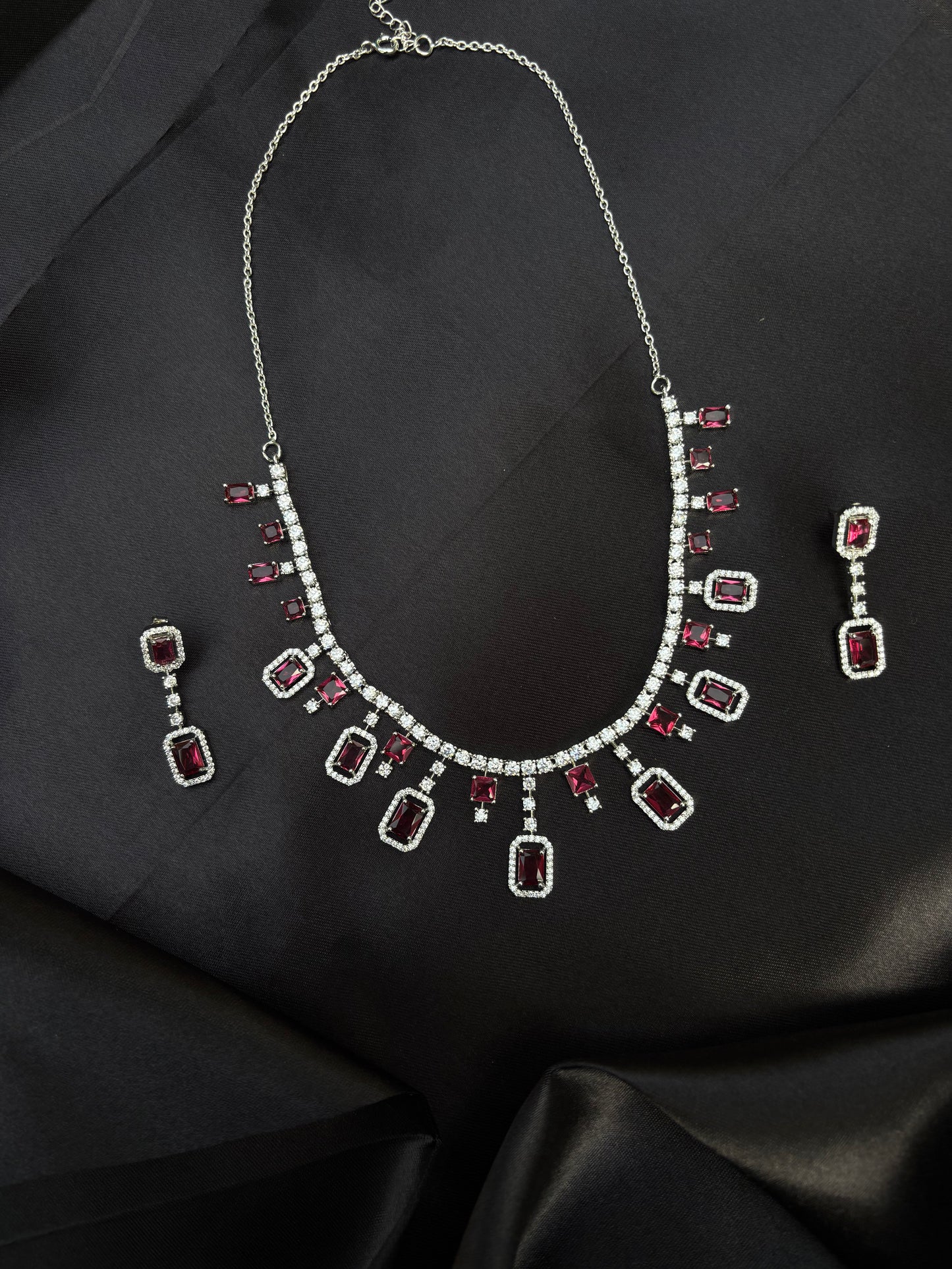 Shining Ruby Necklace set