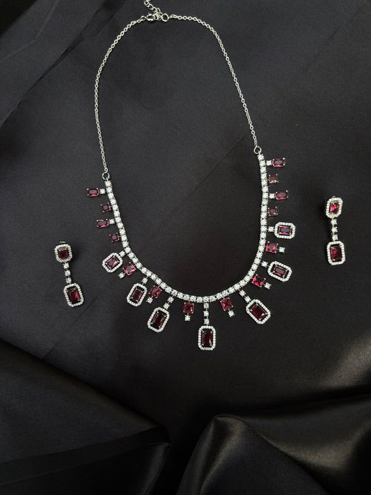 Shining Ruby Necklace set