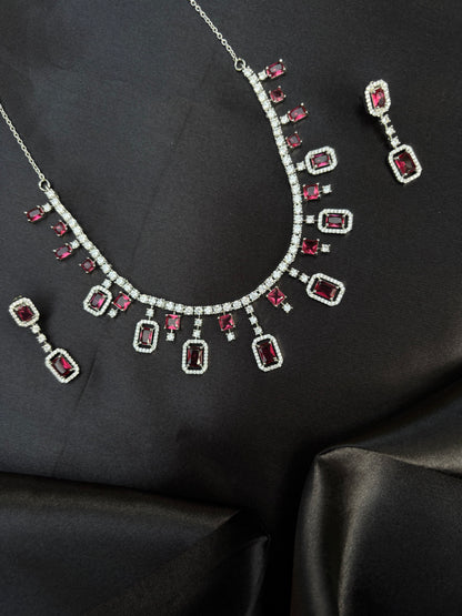 Shining Ruby Necklace set