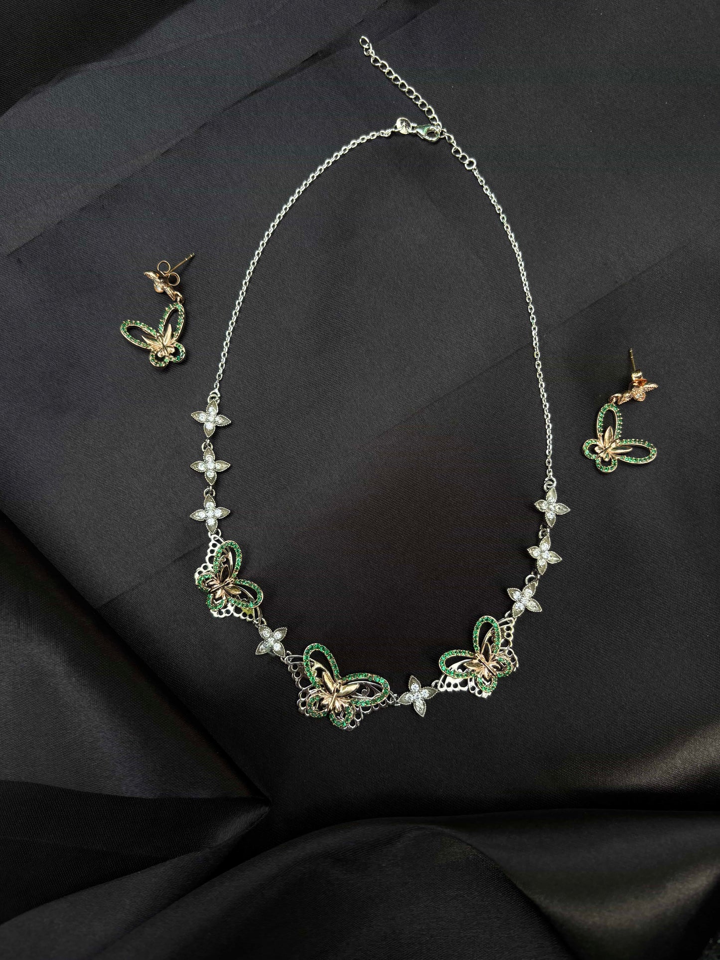 Butterfly Delight - Rose Gold Necklace set