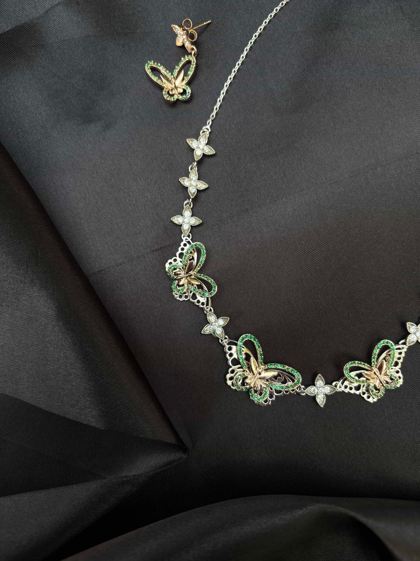 Butterfly Delight - Rose Gold Necklace set