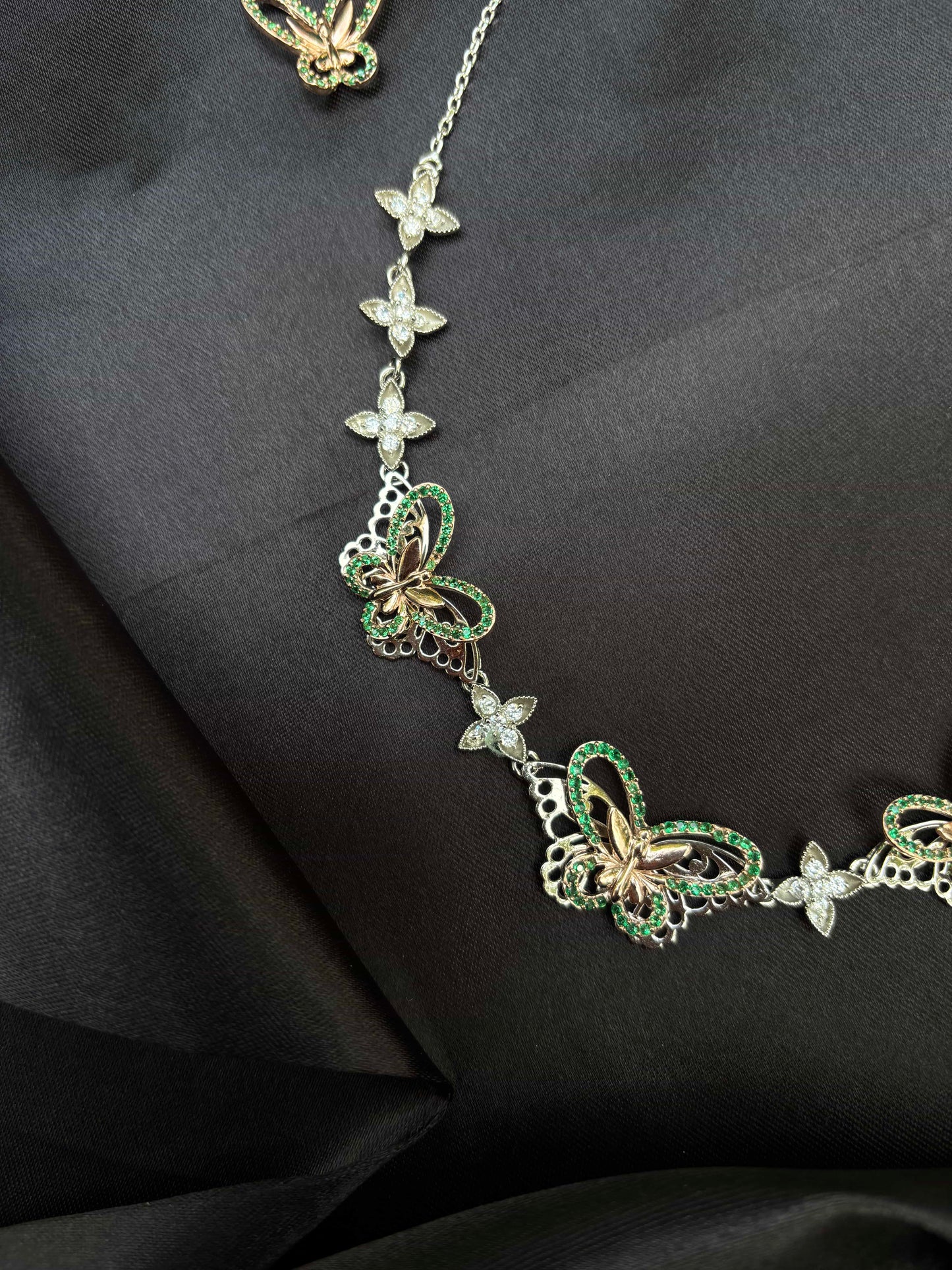 Butterfly Delight - Rose Gold Necklace set