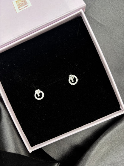 Minimal Sparkling Silver Necklace set