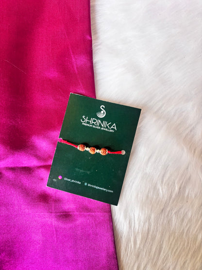 3 Rudraksh silver Rakhi