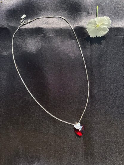 Mystical heart with ruby stone chain locket