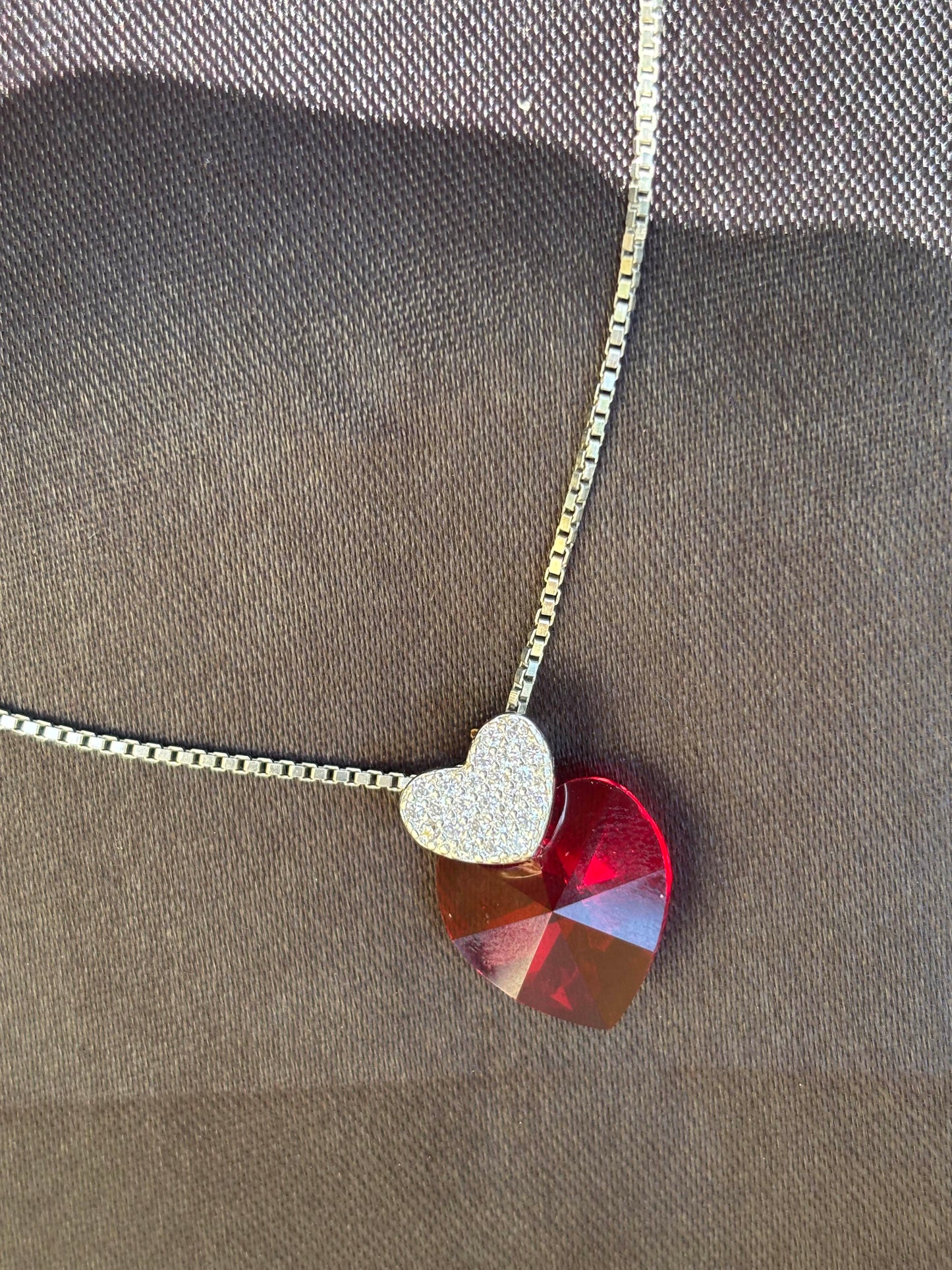 Mystical heart with ruby stone chain locket
