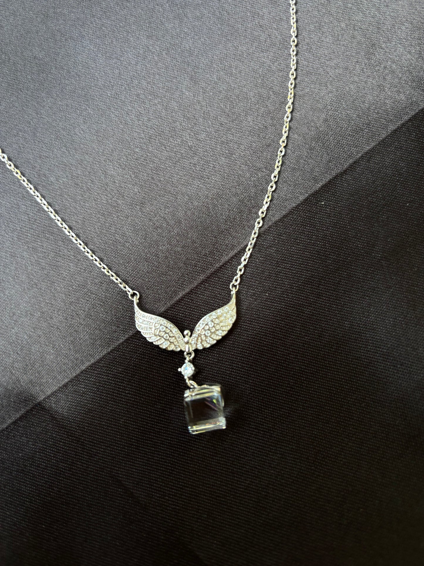 Swarovski wings 925 silver Necklace