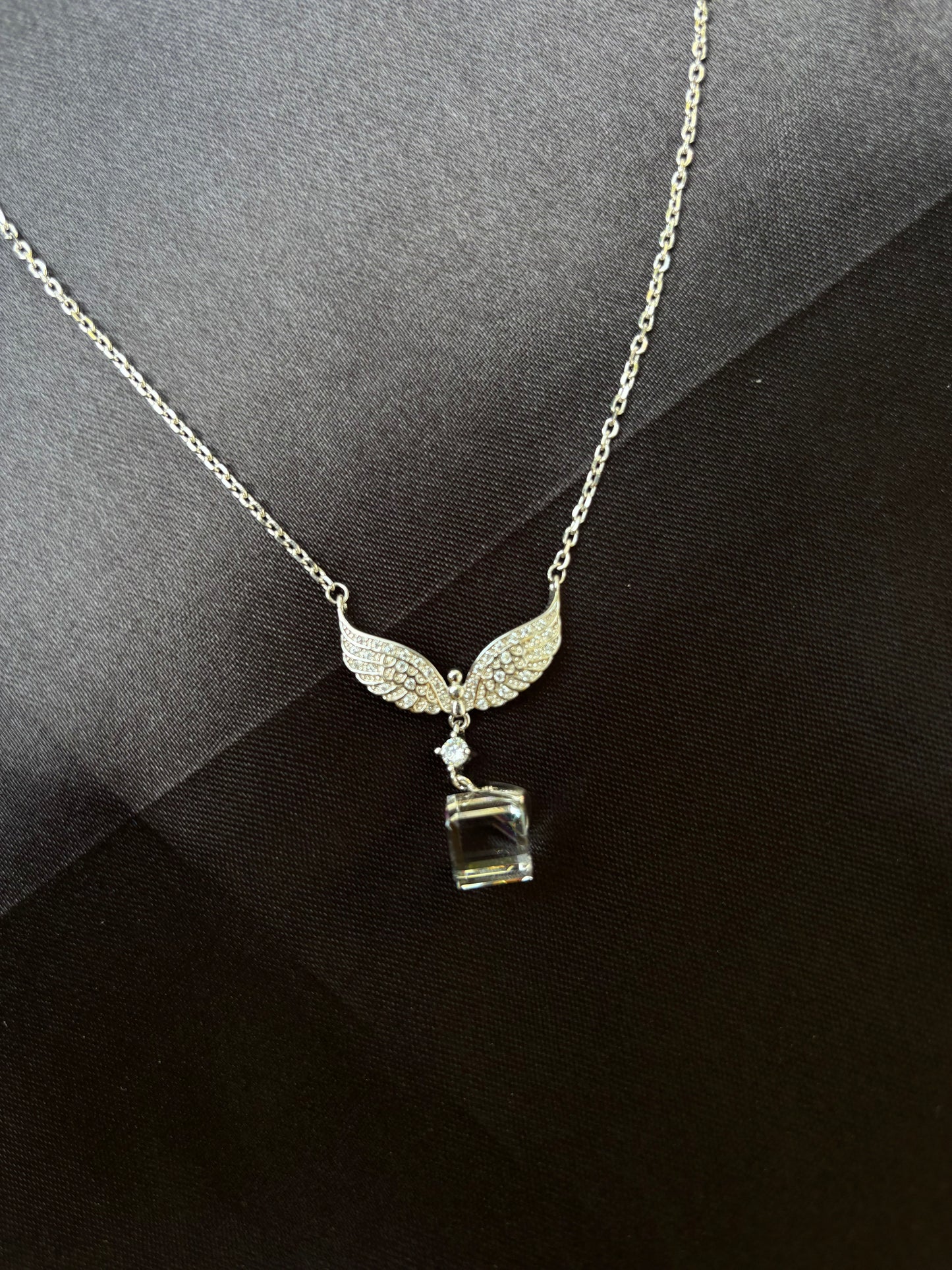 Swarovski wings 925 silver Necklace