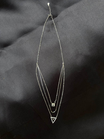 Victory triple layer 925 silver necklace