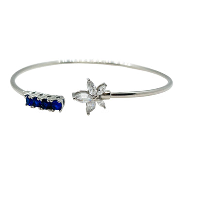 Adjustable Star Bangle with blue stone