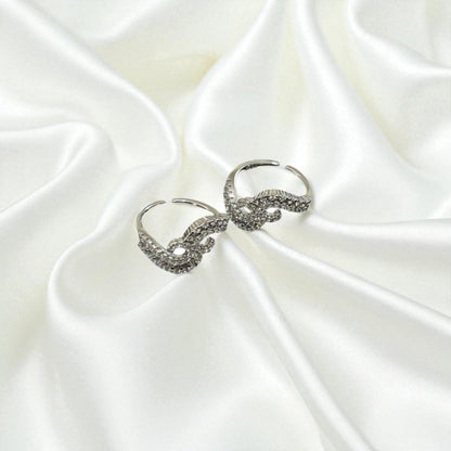 Interwined flower silver Toe ring