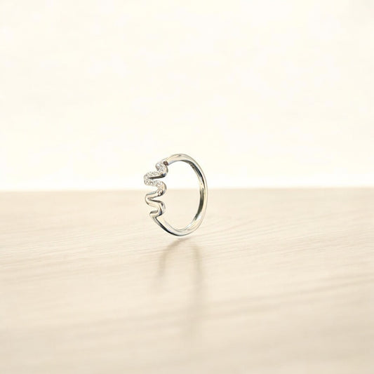 Lifeline minimal proposal silver ring