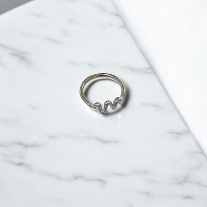 Lifeline minimal proposal silver ring