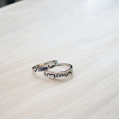 Love engrave couple ring band