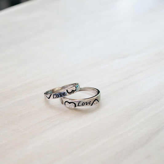 Love engrave couple ring band
