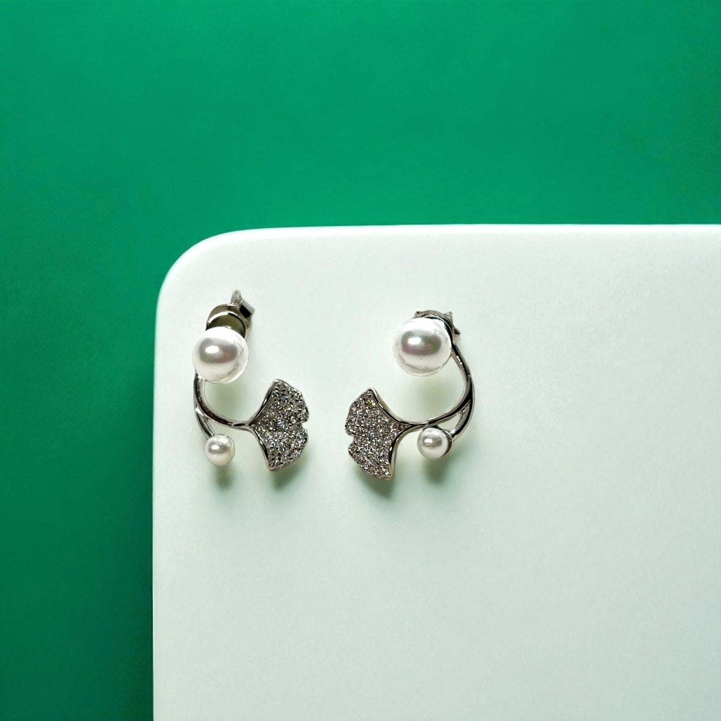 Mermaid pearl drop sterling silver earring