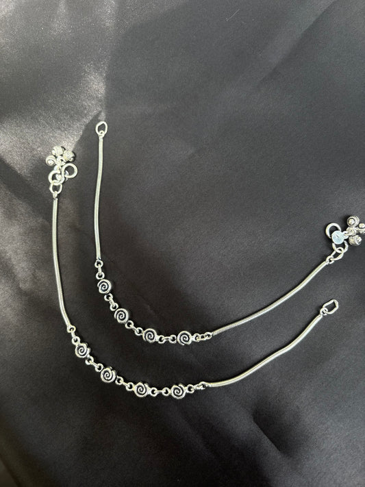 Multi Bead 925 Silver Anklet
