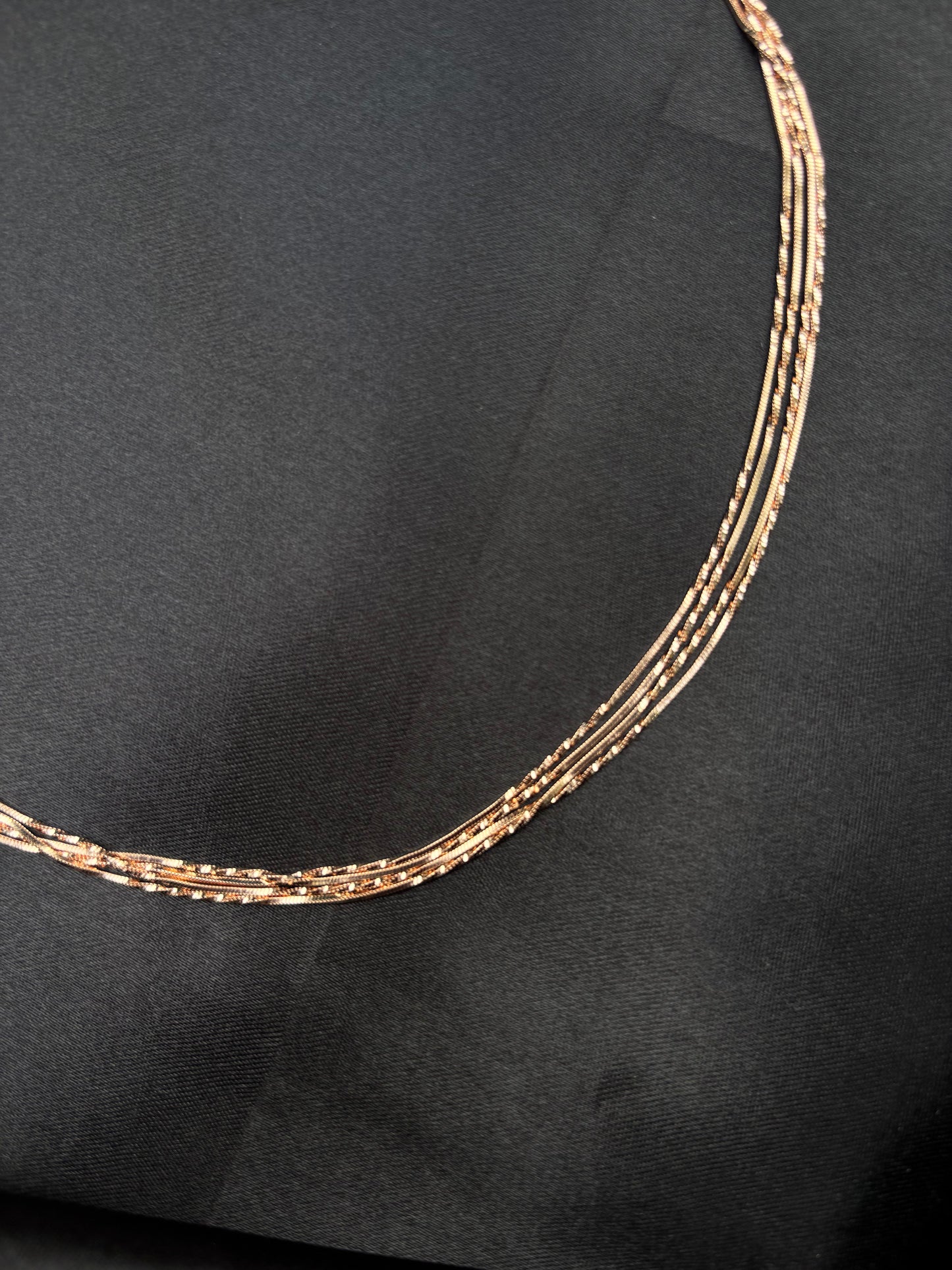 Multi string Rose Gold plated Silver Chain