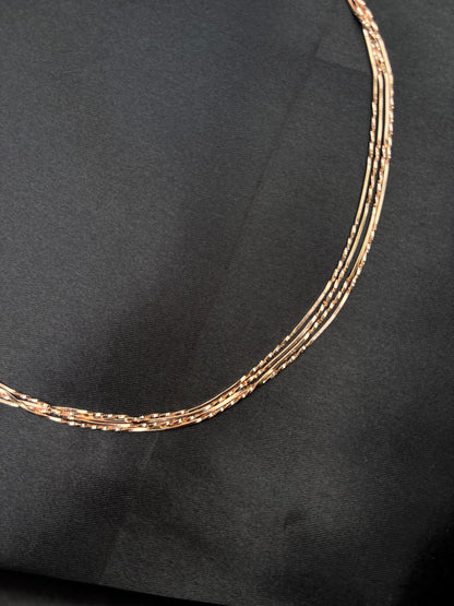 Multi string Rose Gold plated Silver Chain