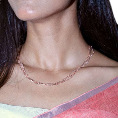 Multi string Rose Gold plated Silver Chain
