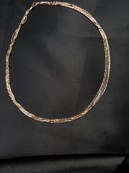 Multi string Rose Gold plated Silver Chain