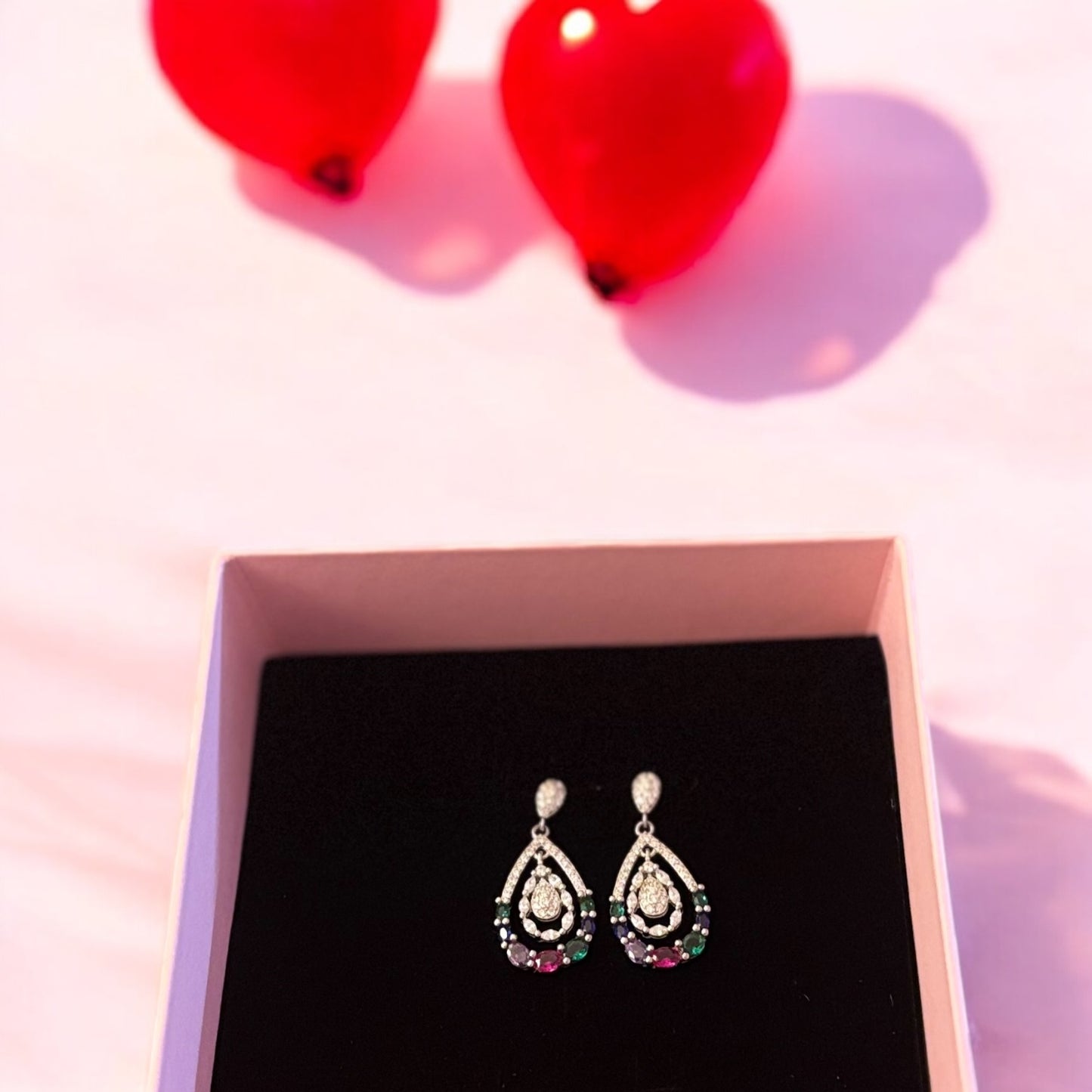 Multicolour leaf Drop sterling silver Earring